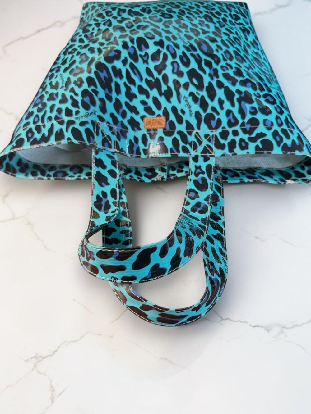 Consuela “Blue Jag” Grab ’N Go Basic Bag Turquoise Leopard Tote - Picture 9 of 16